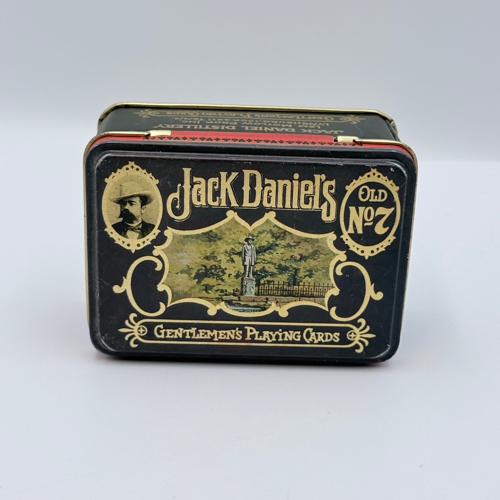 Jack Daniel's Gentlemen's Playing Cards 2 Decks in Hudson-Scott & Sons Metal Tin